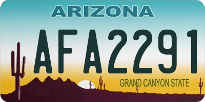 AZ license plate AFA2291