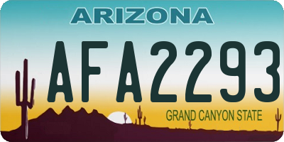 AZ license plate AFA2293