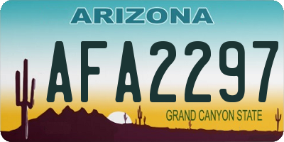AZ license plate AFA2297