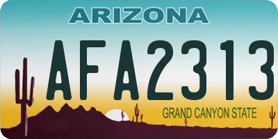 AZ license plate AFA2313