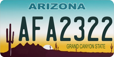 AZ license plate AFA2322