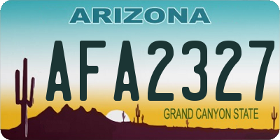 AZ license plate AFA2327