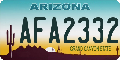 AZ license plate AFA2332