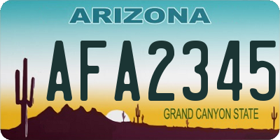AZ license plate AFA2345
