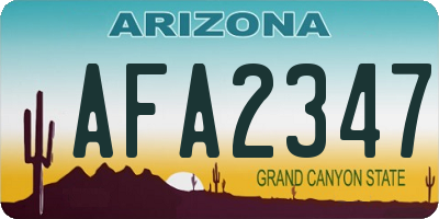 AZ license plate AFA2347