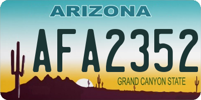 AZ license plate AFA2352
