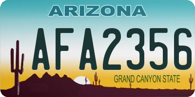 AZ license plate AFA2356