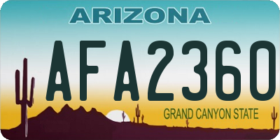 AZ license plate AFA2360