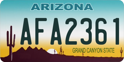AZ license plate AFA2361