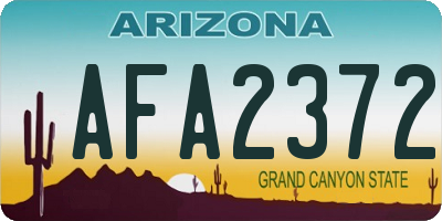AZ license plate AFA2372