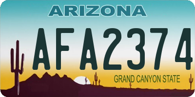 AZ license plate AFA2374
