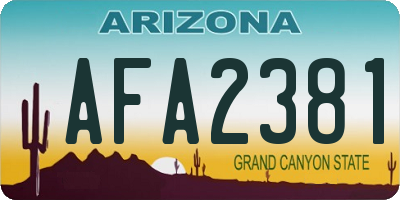 AZ license plate AFA2381