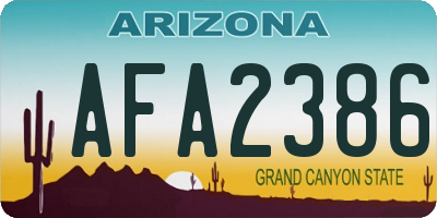 AZ license plate AFA2386