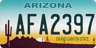 AZ license plate AFA2397