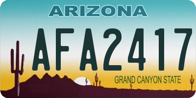 AZ license plate AFA2417