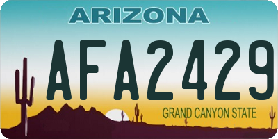 AZ license plate AFA2429