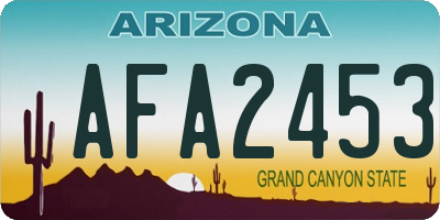 AZ license plate AFA2453