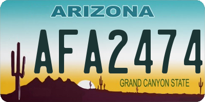 AZ license plate AFA2474
