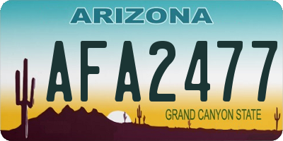 AZ license plate AFA2477