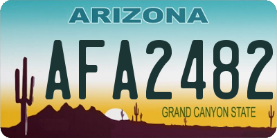 AZ license plate AFA2482