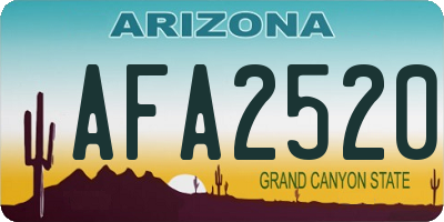 AZ license plate AFA2520