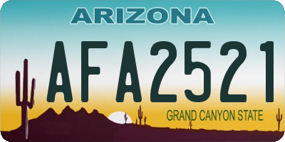 AZ license plate AFA2521