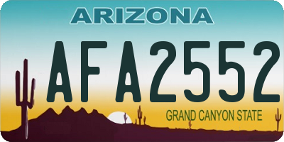 AZ license plate AFA2552