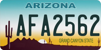 AZ license plate AFA2562