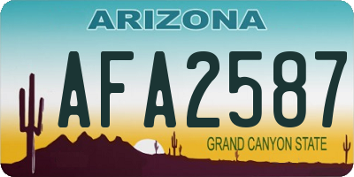 AZ license plate AFA2587