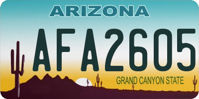 AZ license plate AFA2605