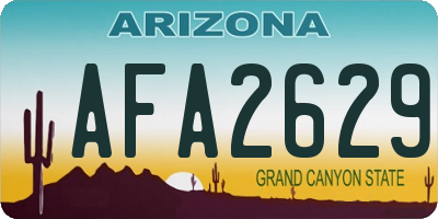 AZ license plate AFA2629