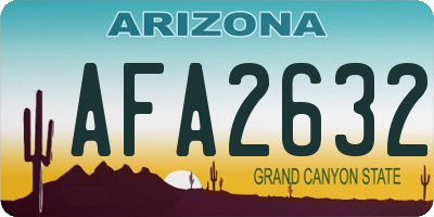 AZ license plate AFA2632