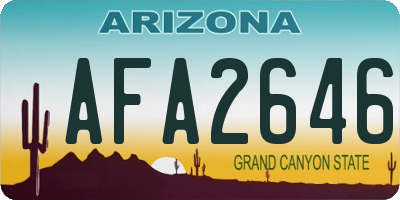 AZ license plate AFA2646