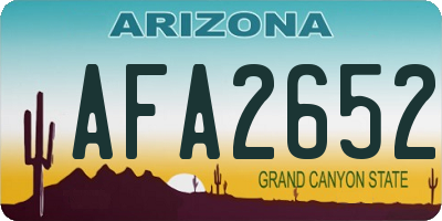 AZ license plate AFA2652
