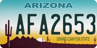 AZ license plate AFA2653