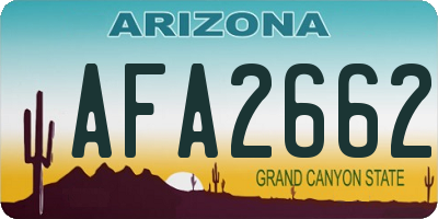 AZ license plate AFA2662