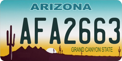 AZ license plate AFA2663