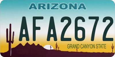 AZ license plate AFA2672