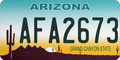 AZ license plate AFA2673