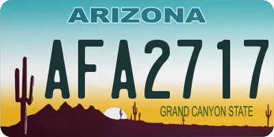 AZ license plate AFA2717