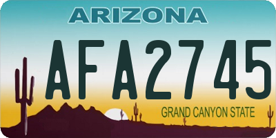 AZ license plate AFA2745
