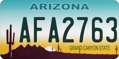 AZ license plate AFA2763