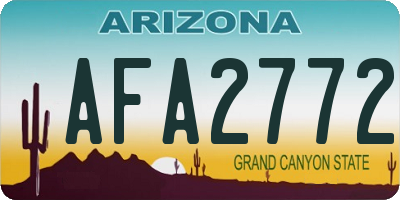 AZ license plate AFA2772