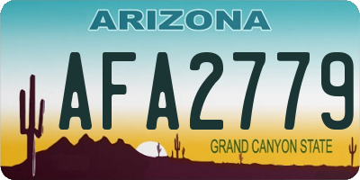 AZ license plate AFA2779