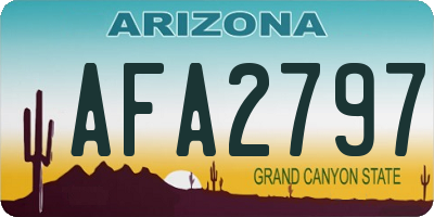 AZ license plate AFA2797