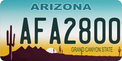 AZ license plate AFA2800