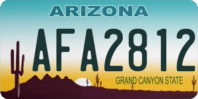 AZ license plate AFA2812