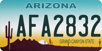 AZ license plate AFA2832