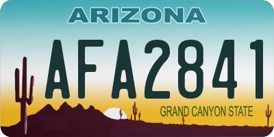AZ license plate AFA2841