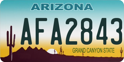 AZ license plate AFA2843